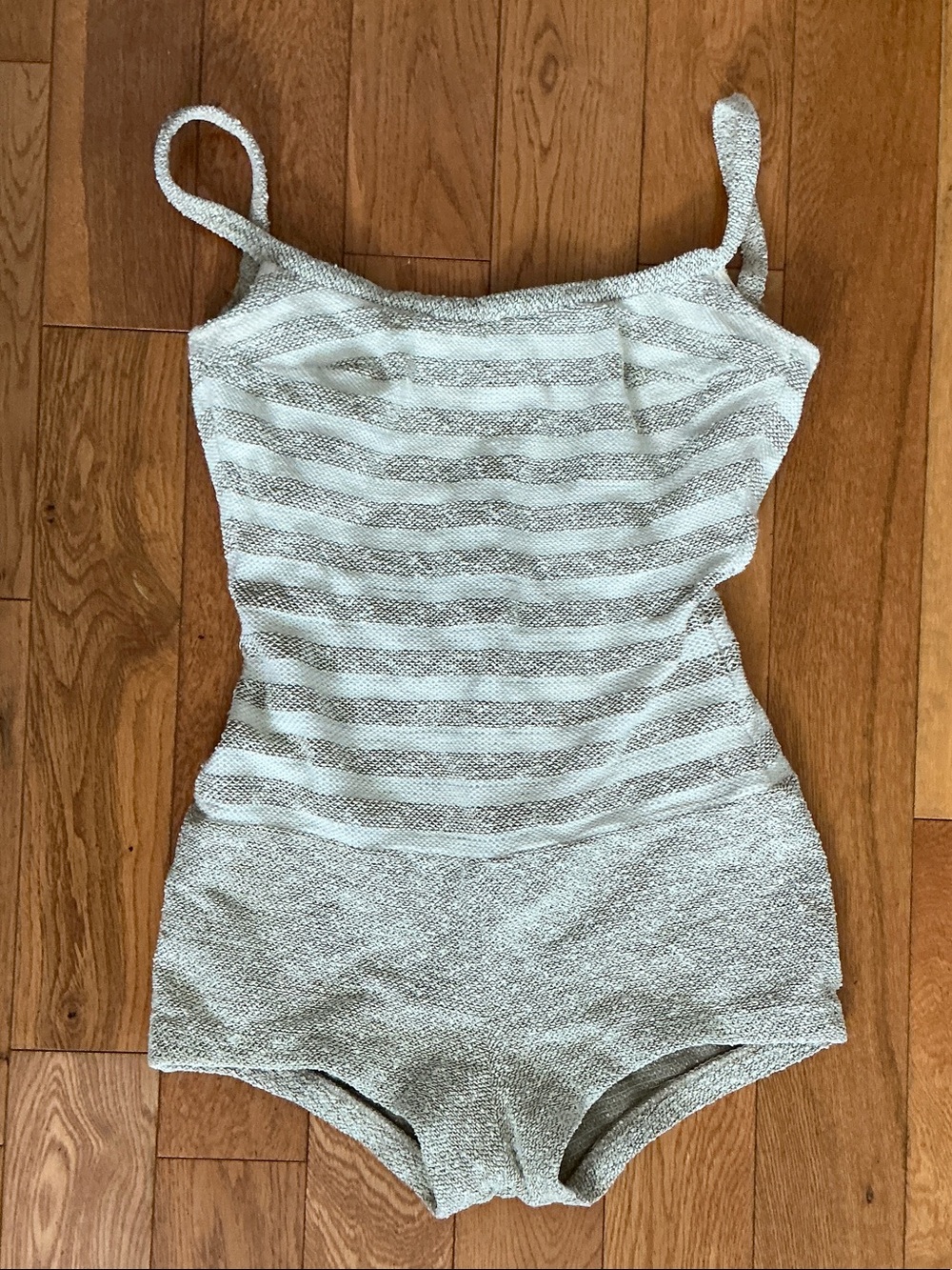 Vintage Striped Knit One-Piece Swimsuit